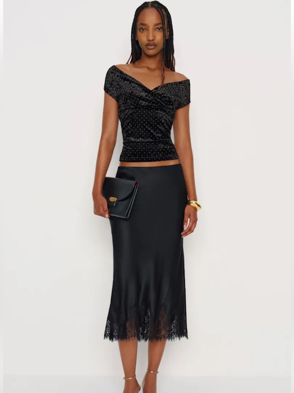 Reformation Lauryn Knit Top Black - Size XS